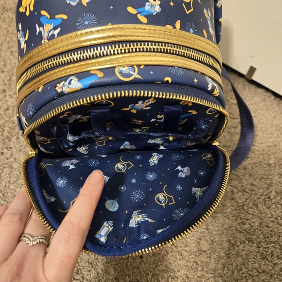 Loungefly Disney Parks Blue and Gold Backpack - Picture 3 of 3